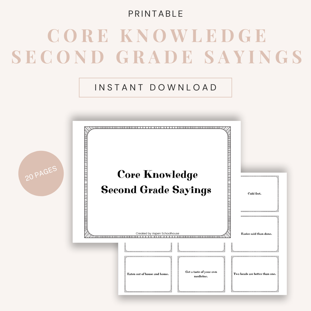 Core Knowledge Second Grade Sayings Printable