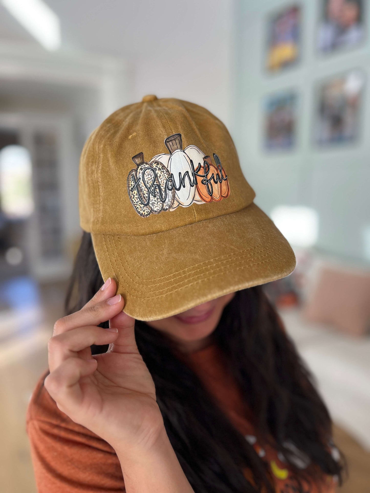 Thankful Pumpkin Patch Adjustable Cap - 3 Color Options