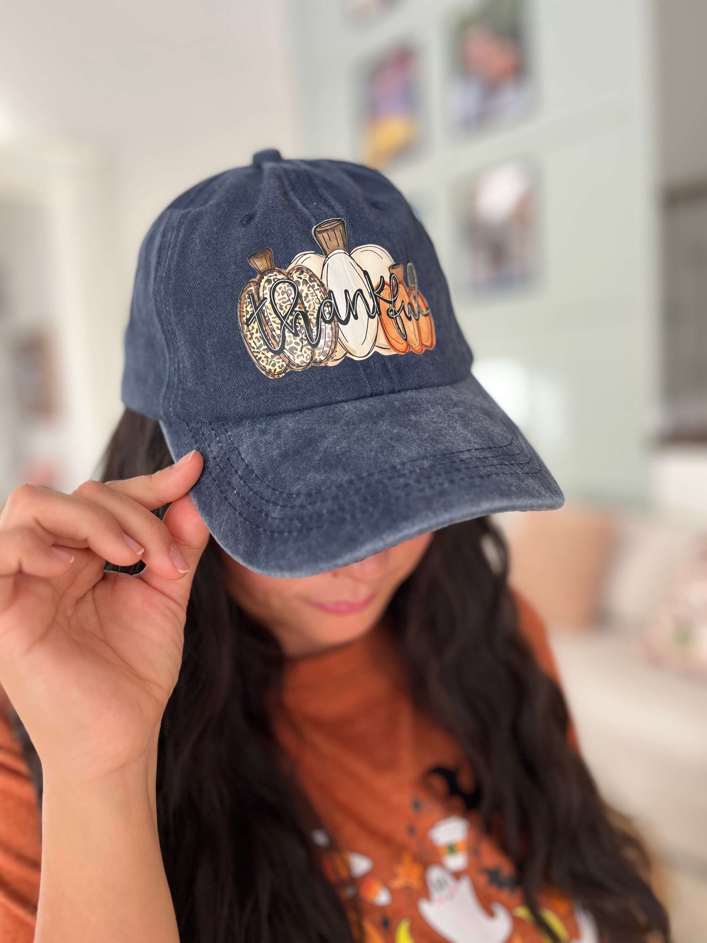 Thankful Pumpkin Patch Adjustable Cap - 3 Color Options