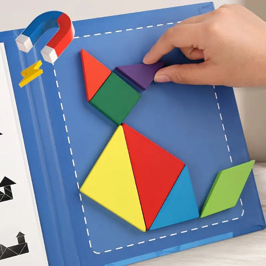 Magnetic Educational Tangram Set - Scratch Resistant & Portable