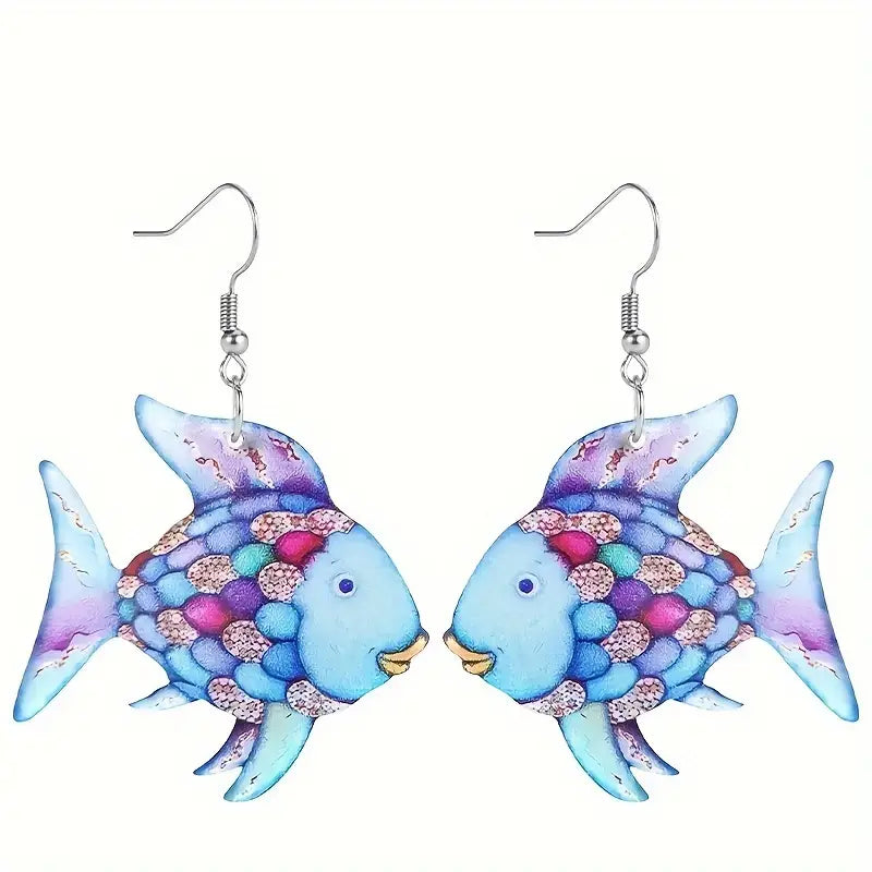 Acrylic Fish Dangle Earrings