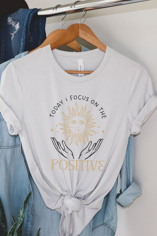 Today I Focus On The Positive Graphic Tee - Athletic Gray