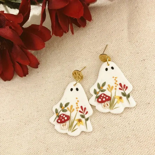 Ghost Boho Floral Earrings