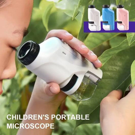 Handheld Microscope with LED Illumination - Up to 120X Magnification - Battery Operated