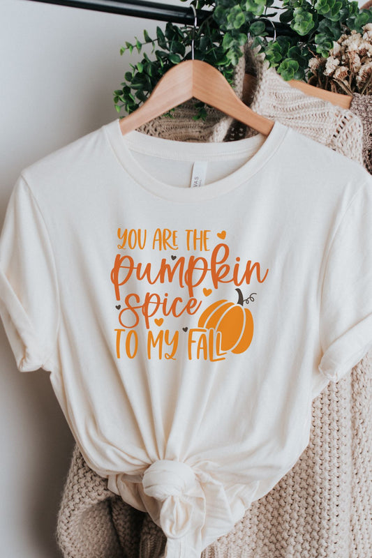 Pumpkin Spice To My Fall Graphic Tee - Light Cream