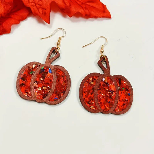 Cinnamon Ember Pumpkin Earrings