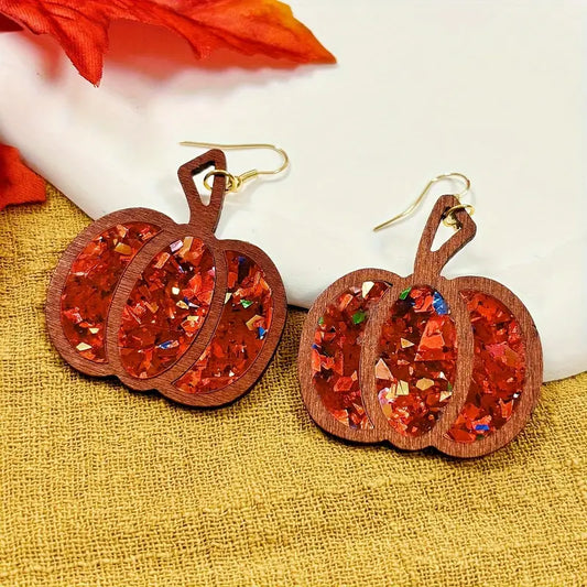 Cinnamon Ember Pumpkin Earrings