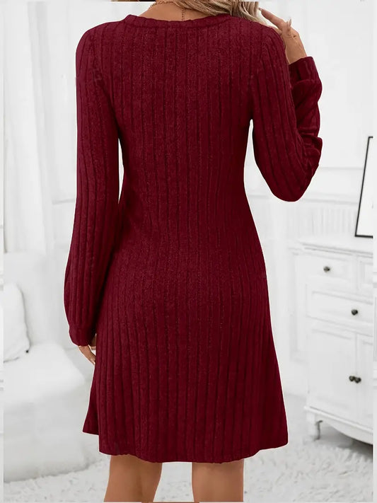 Rustic Berry Cozy Knit Dress