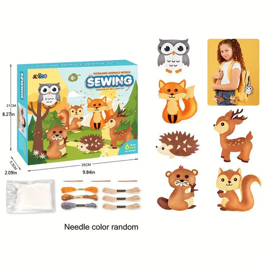 6-Piece Forest Plush Animals DIY Sewing Kit