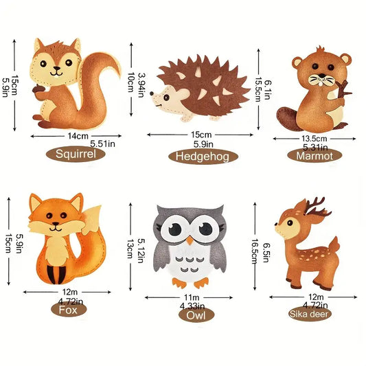 6-Piece Forest Plush Animals DIY Sewing Kit