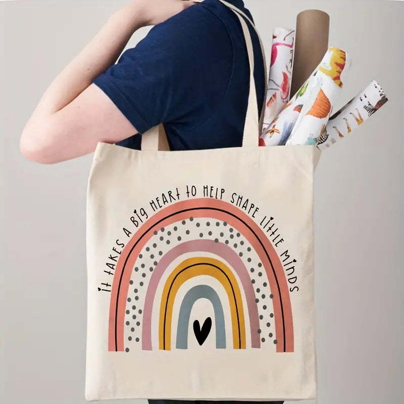 Big Heart Little Minds Rainbow Tote Bag