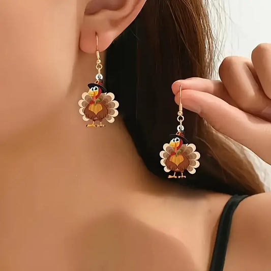 Gobble Glam Dangle Earrings