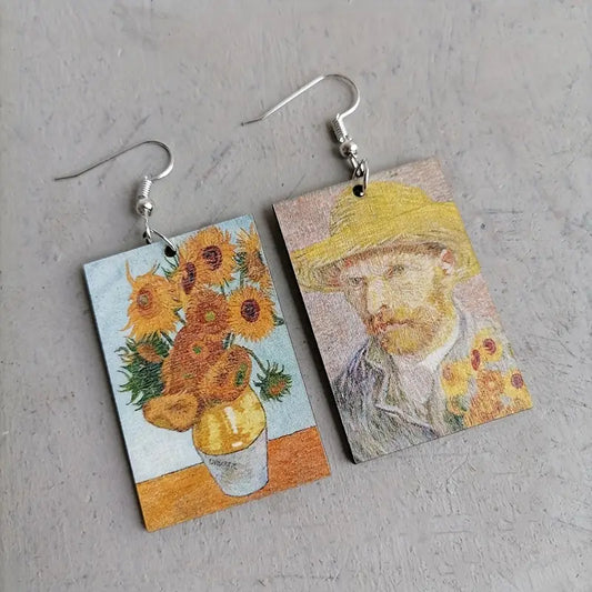 Vintage Van Gough Painting Dangle Earrings